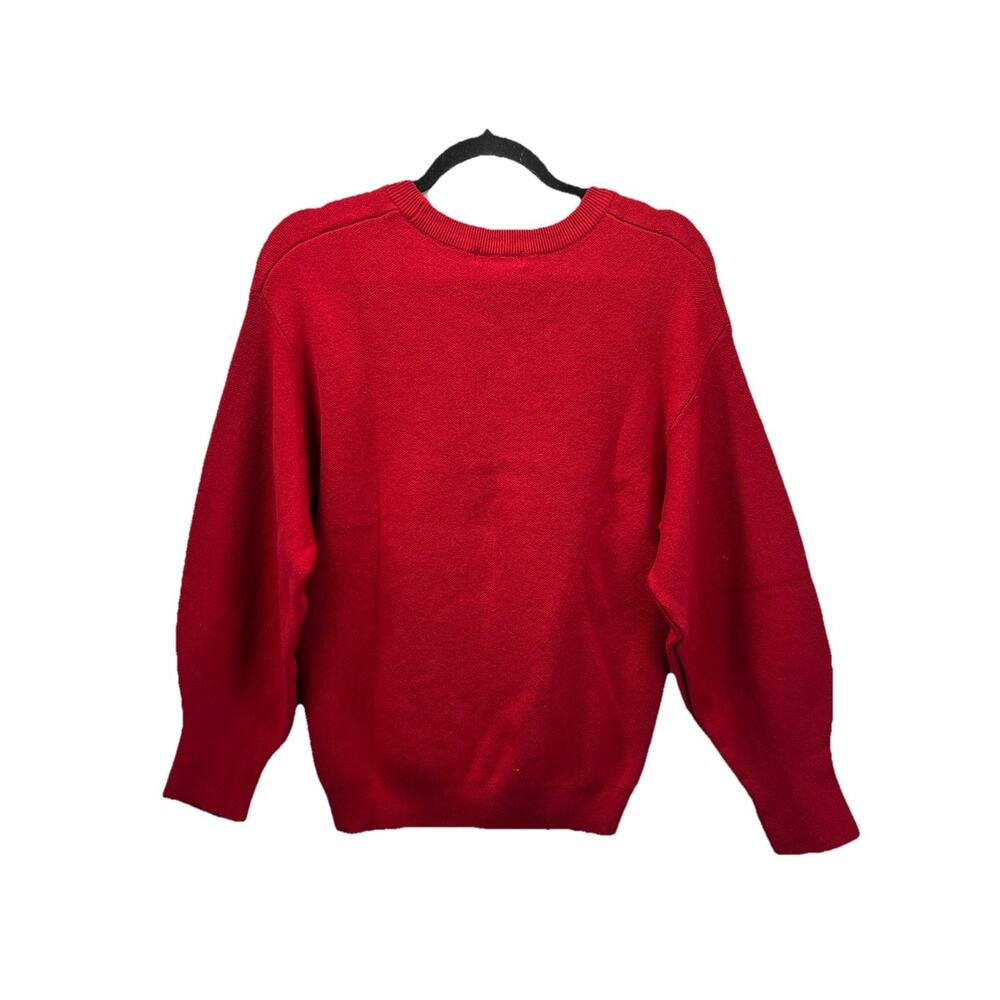 Guess Women’s Long Sleeve Red Logo Sweater Sz M Y2K Preppy Raised Logo EUC - Picture 3 of 8